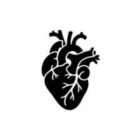Anatomical Heart Silhouette, Minimalist vector