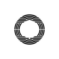 Minimalist Circular Wave Emblem, Modern Abstract vector