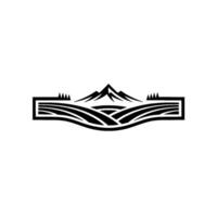 Mountain Vista Emblem Rustic Landscape vector
