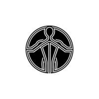 Geometric Angel Emblem, Minimalist Circular vector