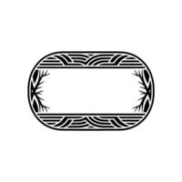 Art Deco Oval Frame, Elegant Botanical vector