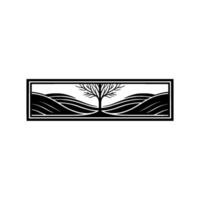 Serene Landscape Emblem Tree of Resilience vector