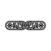 Elegant Floral Border, Vintage Element, alternate version 68 vector
