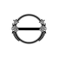 Elegant Floral Monogram Frame, Vintage Style vector