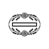 Elegant Floral Frame, Vintage , Minimalist Ornament, Rose vector