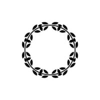 Elegant Laurel Wreath Border, Minimalist - Foliage vector