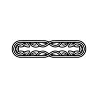 Intertwined Celtic Ribbon Border, Minimalist vector
