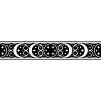 Celestial Border Gothic Crescent Moon Ornamentation vector