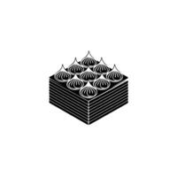 Layered Dessert - Minimalist Black White vector