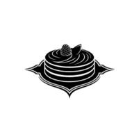 Stacked Cake with Berry Accent - Minimalist Dessert vector