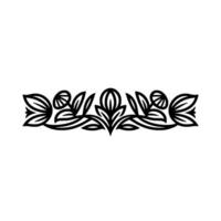 Elegant Botanical Border, Vintage Line Art, Lineart vector