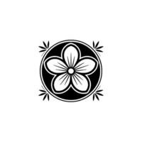 Minimalist Floral Emblem, Circular , Zen Symbol vector