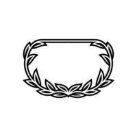 Elegant Oval Frame with Laurel Leaves, Minimalist vector