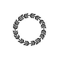 Elegant Olive Branch Wreath, Minimalist , Circular Emblem vector