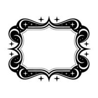 Celestial Frame Elegant Black White Ornament Border vector