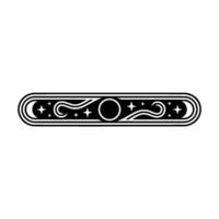 Celestial Scroll Vintage Moon Star Ornament, Decorative vector