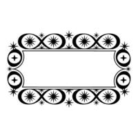Retro Starburst Frame Geometric , Vintage Aesthetic vector