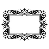 Ornate Black Frame with Starburst Accents Elegant Element vector