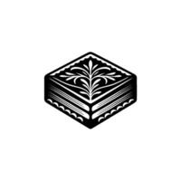 Geometric Layered Box, Intricate Floral Emblem vector