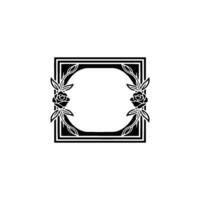 Elegant Black Rose Frame, Vintage , Minimalist Composition vector