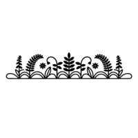 Botanical Border, Minimalist Line Art, Natural Elements vector
