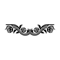 Elegant Black Rose Border, Vintage Decorative Element vector