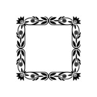 Intricate Floral Square Frame, Vintage vector