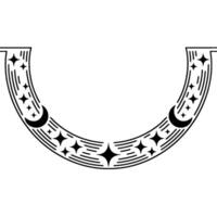 Celestial Horseshoe A Vintage Symbol of Luck and Moonlight vector