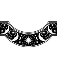 Celestial Emblem Lunar Stellar Border vector