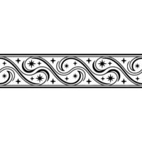 Elegant Swirl Border with Star Accents Vintage vector