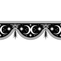 Celestial Border Crescent Moons Starry Pines vector