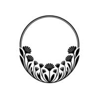 Botanical Circle Minimalist Floral Frame for Branding vector