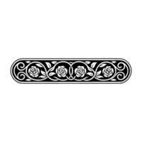 Elegant Black and Grey Rose Ornament Border vector