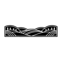 Serene Landscape Emblem - Minimalist Mountain Silhouette vector