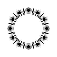 Celestial Circle Minimalist Sun Motif, Symbolic Border vector