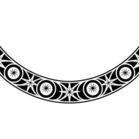 Stylized Crescent Moon Ornament, Geometric Tribal vector