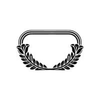 Art Deco Oval Frame with Laurel Leaves Elegant Element vector