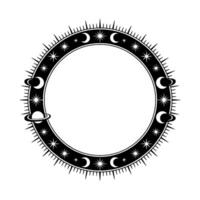 Celestial Portal Stylized Moon Star Frame vector