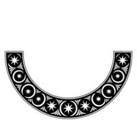 Stylized Crescent Ornament, Geometric vector