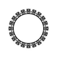 Intricate Floral Circle Frame, Vintage Style vector