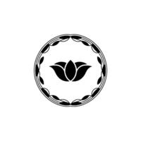Elegant Floral Emblem, Minimalist , Serene Symbol, Lotus vector