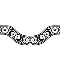 Celestial Crescent Border, Stylized Moon Star vector