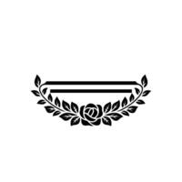 Elegant Rose Leaf Border, Vintage Element, Floral vector