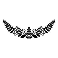 Stylized Laurel Wreath, Minimalist Botanical, Illustration vector