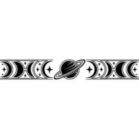 Celestial Border Lunar Phases Planetary Alignment vector