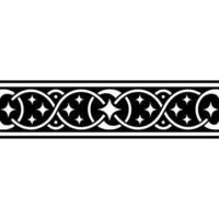 Intricate Black and White Ornamental Border, Medieval Style, Ornamentation vector