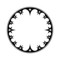 Celestial Border Stylized Starburst Ornament, Circular vector