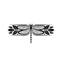 Elegant Dragonfly Motif, Decorative Border Illustration vector