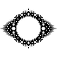 Celestial Frame Vintage Starburst Ornament, Elegant Border vector