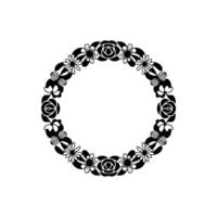 Elegant Floral Border, Vintage Style, Circular vector